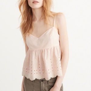Abercrombie Pink Embroidered Tank